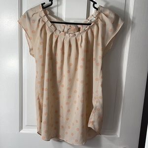 Lauren Conrad blush polka dot blouse